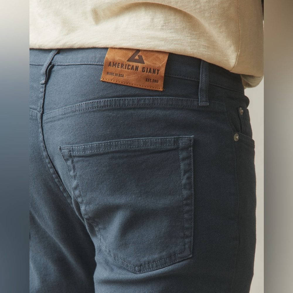 NWOT American Giant Men's Roughneck Pant Straight Vintage Indigo 32 x 30 Casual - Picture 4 of 13